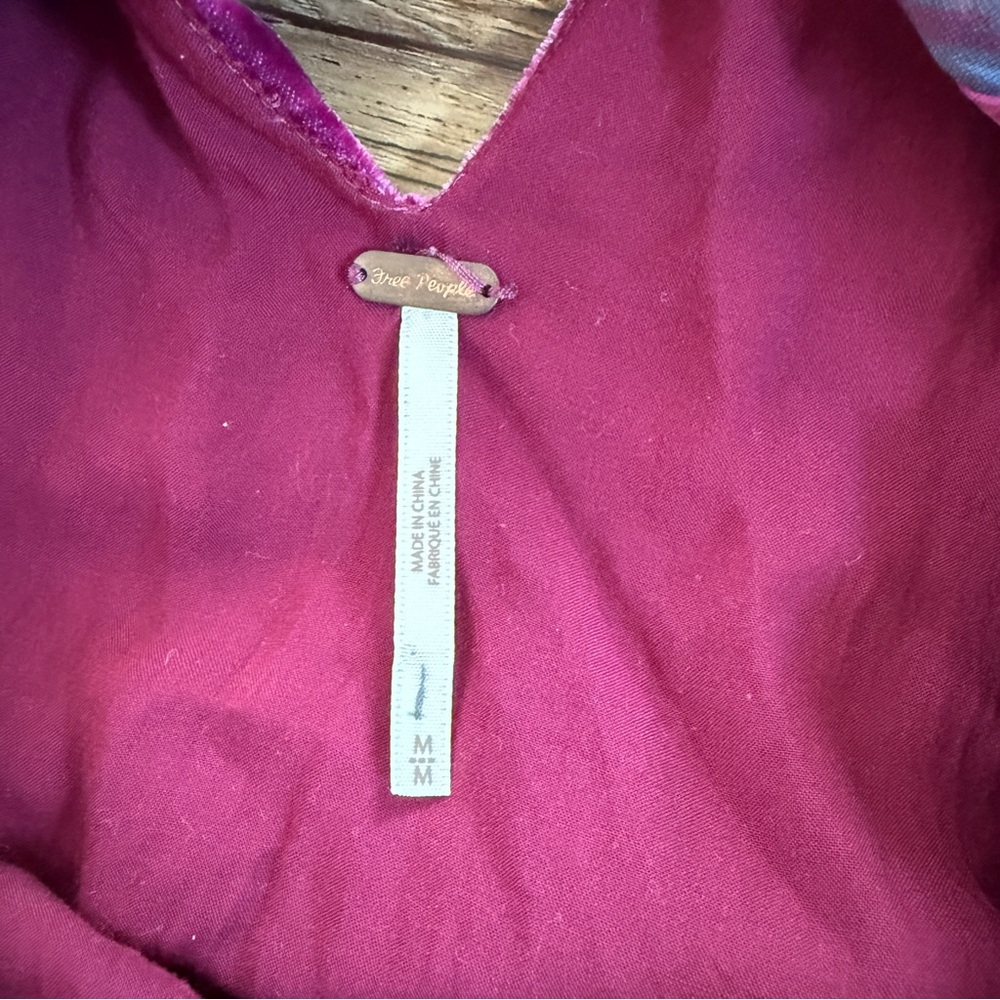 Free People purple velvet Misha mini dress M - Picture 7 of 8